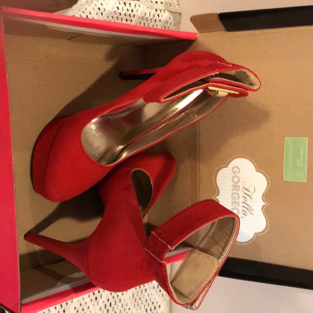 Red Nubuck heels